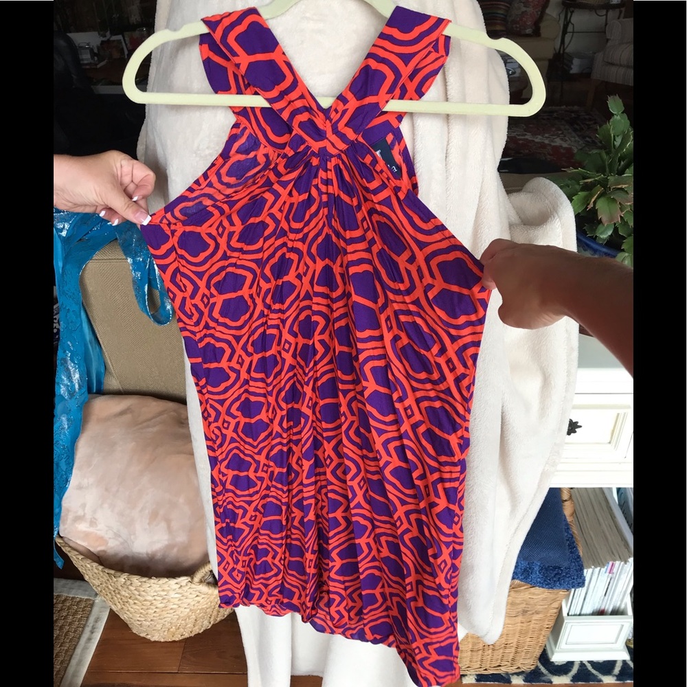 Escapada Orange and Purple Mini Dress